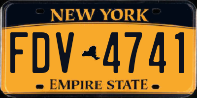 NY license plate FDV4741