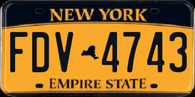 NY license plate FDV4743