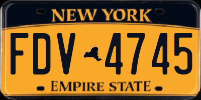 NY license plate FDV4745