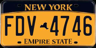 NY license plate FDV4746