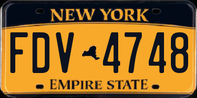 NY license plate FDV4748