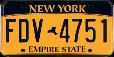 NY license plate FDV4751