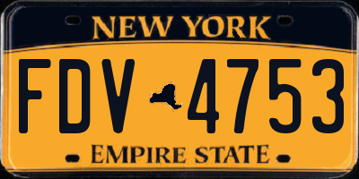 NY license plate FDV4753