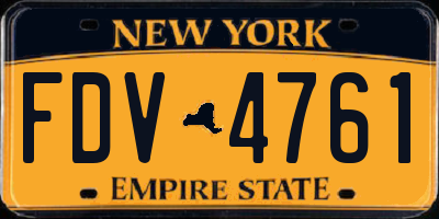 NY license plate FDV4761