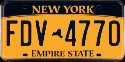 NY license plate FDV4770