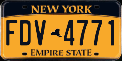 NY license plate FDV4771