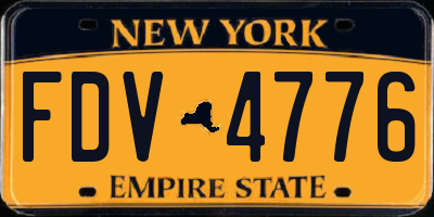 NY license plate FDV4776