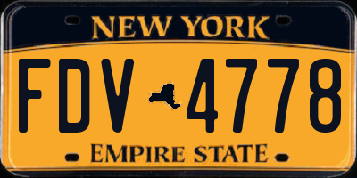 NY license plate FDV4778
