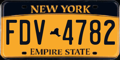 NY license plate FDV4782