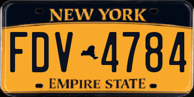 NY license plate FDV4784