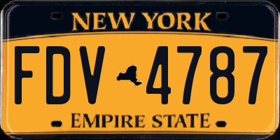 NY license plate FDV4787