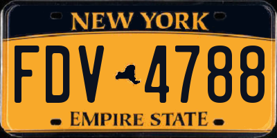 NY license plate FDV4788