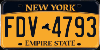 NY license plate FDV4793