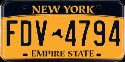 NY license plate FDV4794