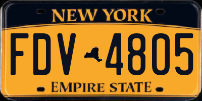 NY license plate FDV4805