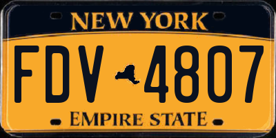 NY license plate FDV4807