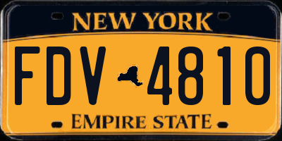 NY license plate FDV4810