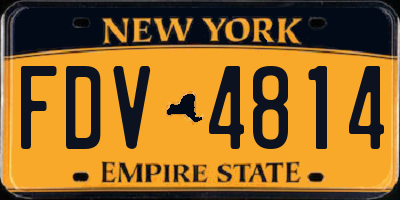 NY license plate FDV4814