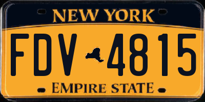 NY license plate FDV4815
