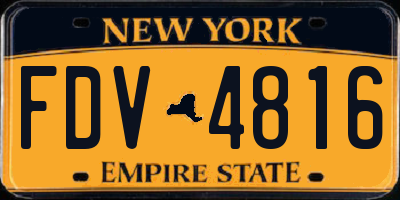 NY license plate FDV4816