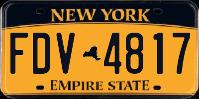 NY license plate FDV4817