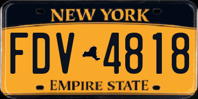 NY license plate FDV4818