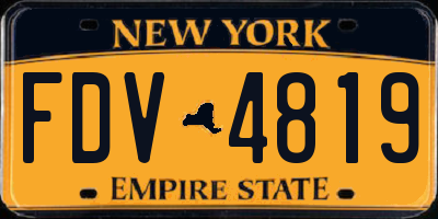 NY license plate FDV4819
