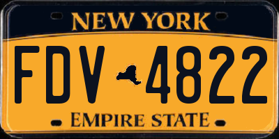 NY license plate FDV4822