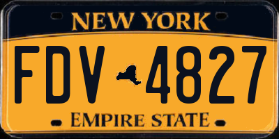 NY license plate FDV4827