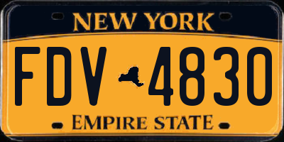 NY license plate FDV4830