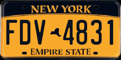NY license plate FDV4831