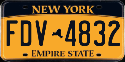 NY license plate FDV4832