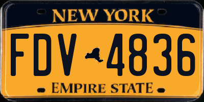 NY license plate FDV4836