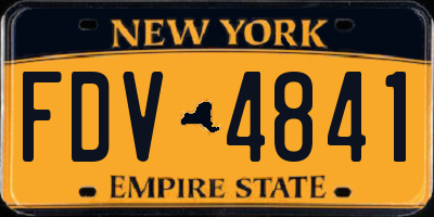 NY license plate FDV4841