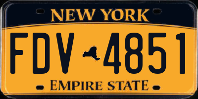 NY license plate FDV4851