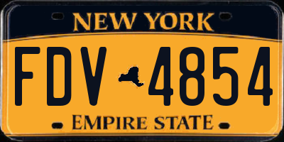 NY license plate FDV4854