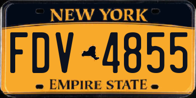 NY license plate FDV4855