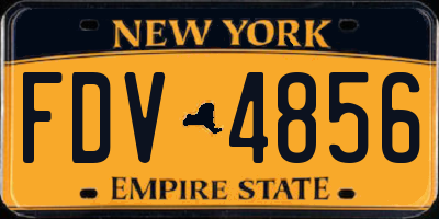 NY license plate FDV4856