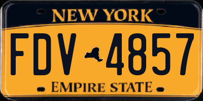 NY license plate FDV4857