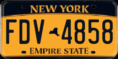 NY license plate FDV4858