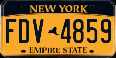 NY license plate FDV4859