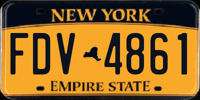 NY license plate FDV4861