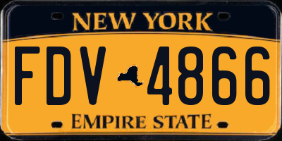 NY license plate FDV4866