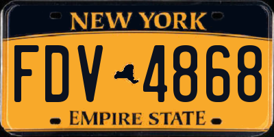 NY license plate FDV4868