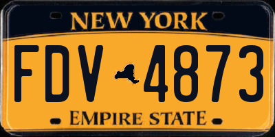 NY license plate FDV4873