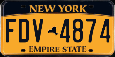 NY license plate FDV4874
