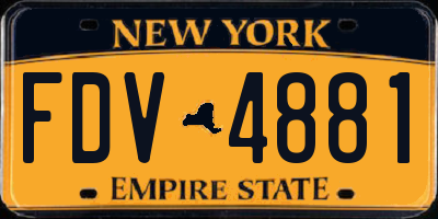 NY license plate FDV4881