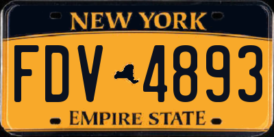NY license plate FDV4893