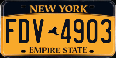 NY license plate FDV4903