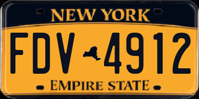 NY license plate FDV4912